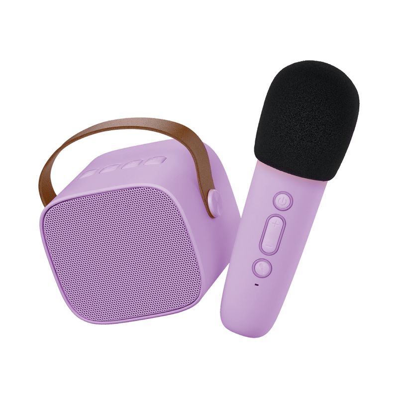 Bluetooth Speaker With Wireless Microphone - Purple