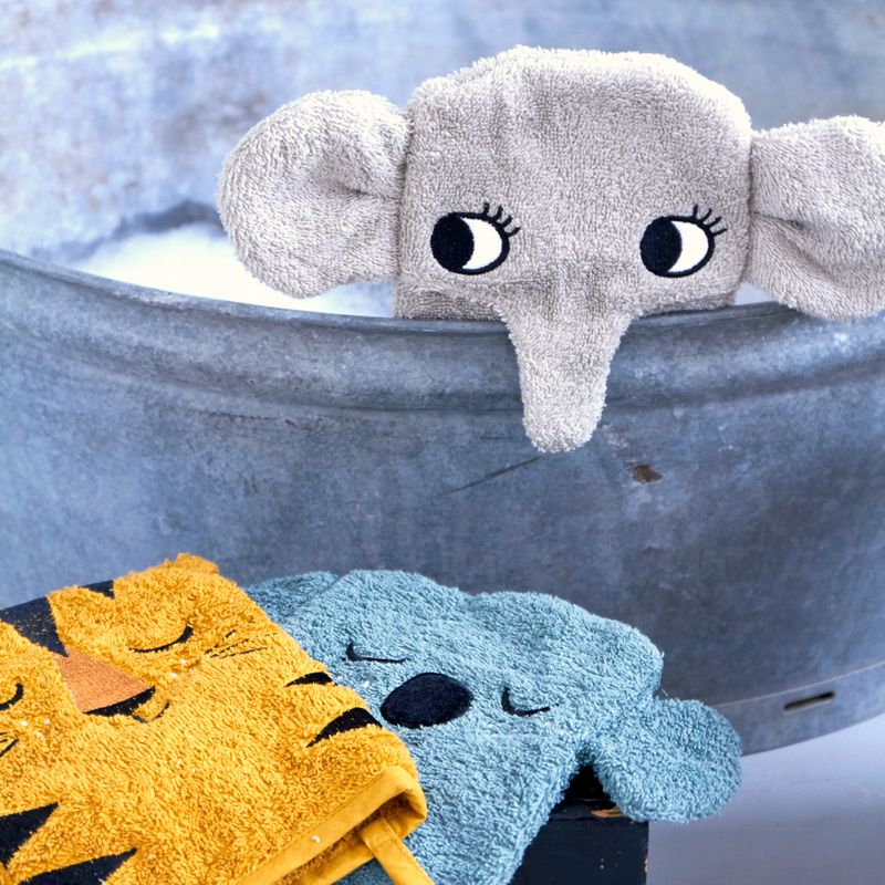 Wash Gloves - KOALA, TIGER, ELEPHANT set med 3 st