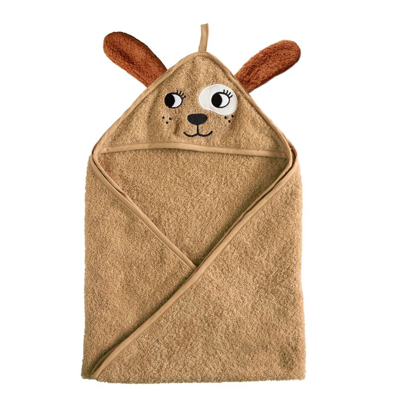 Hooded Towel - DOG, tan