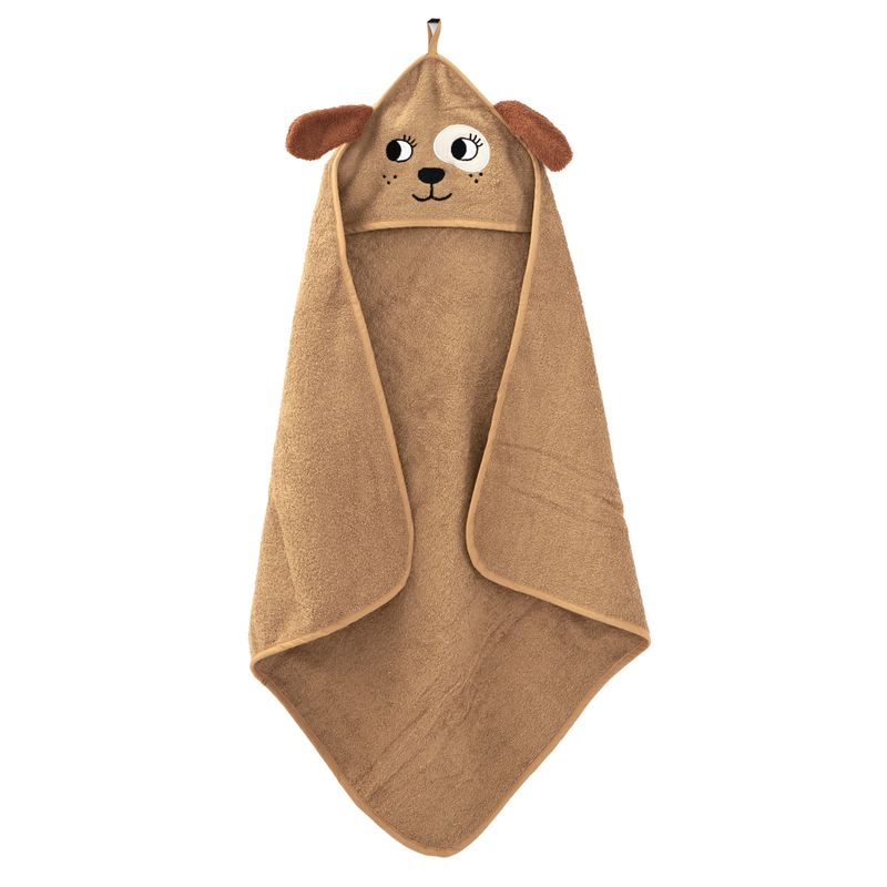 Hooded Towel - DOG, tan