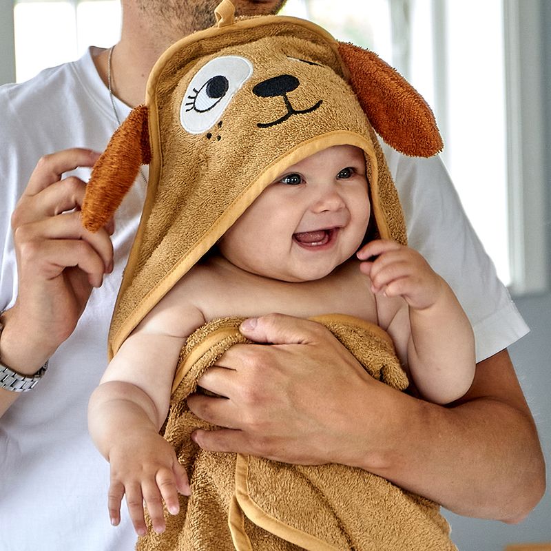 Hooded Towel - DOG, tan
