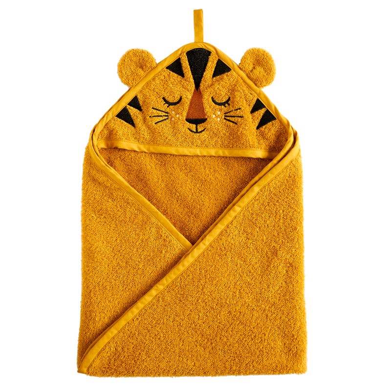 Hooded Towel - TIGER, ochre