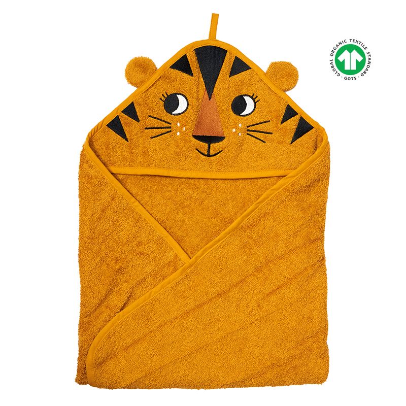 Hooded Towel - TIGER, ochre