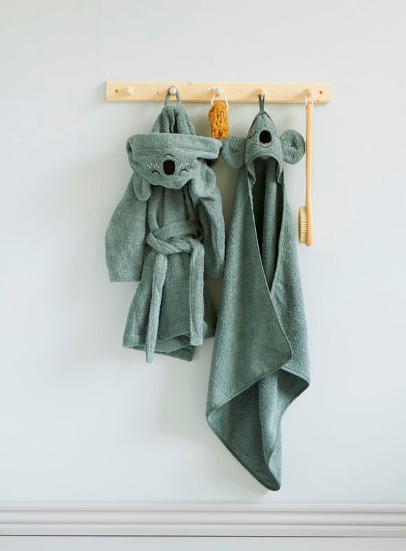 Hooded Towel - KOALA, sea grey