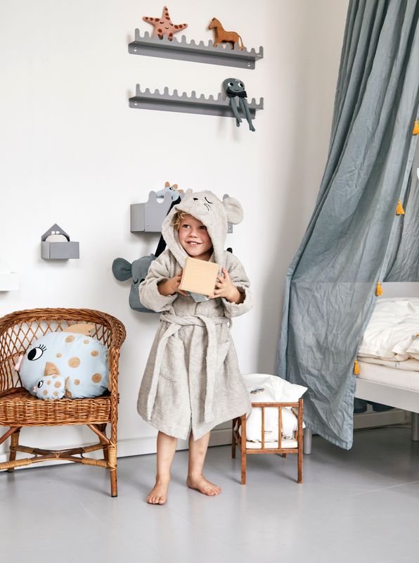 Bathrobe - MOUSE grey (3-4 years)
