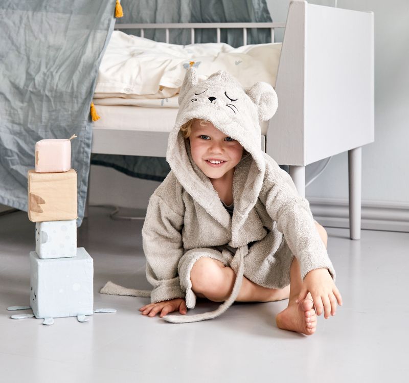 Bathrobe - MOUSE grey (3-4 years)