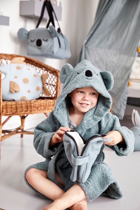 Bathrobe - KOALA, sea grey (1-2 years)