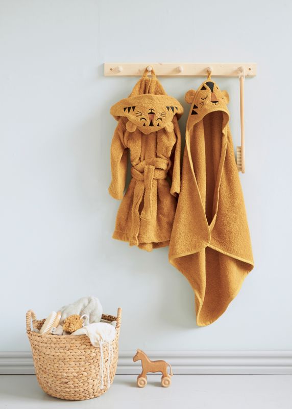 Bathrobe - TIGER, ochre (3-4 years)