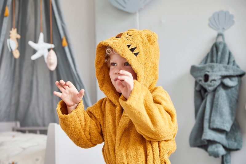 Bathrobe - TIGER, ochre (3-4 years)