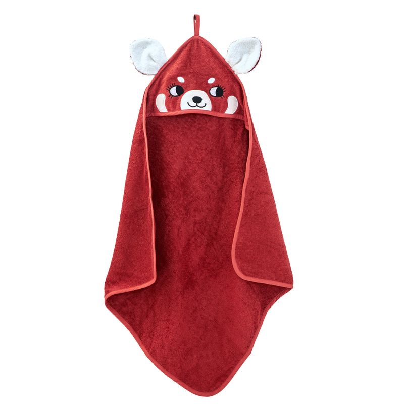 Hooded Towel - RED PANDA, red