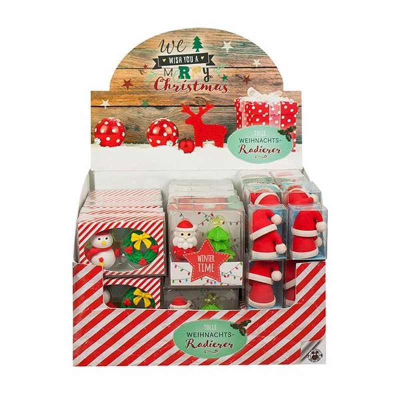 ERASER COLLECTION Christmas designs in an assorted display