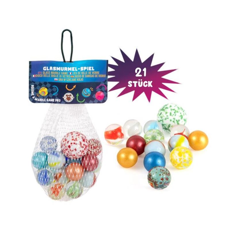 TAKE ACTION Glass marble game, set of 21