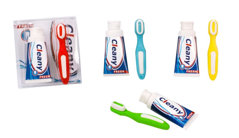ERASER Tooth brush set of 2 pcs, 4 assorted colours