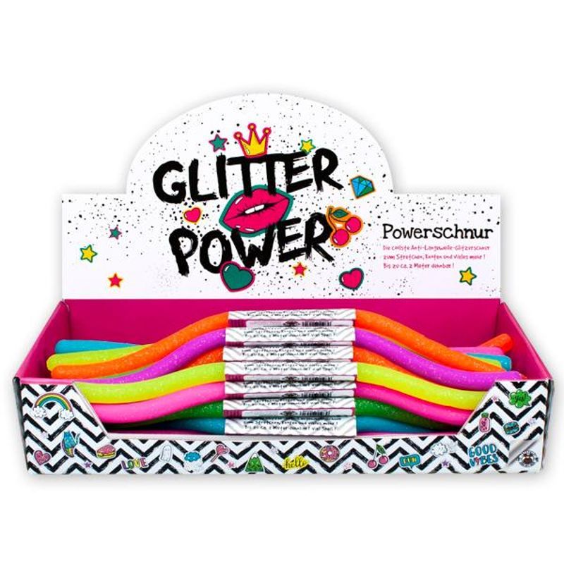 Power String Glitter, 6 colors assorted