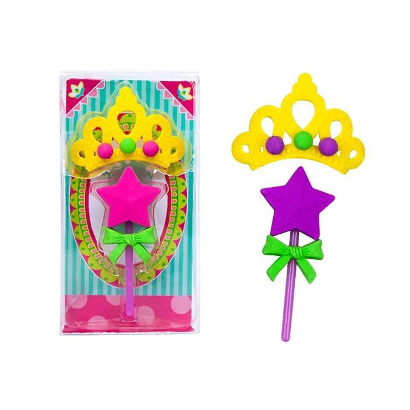 ERASER Fairy´s magic wand with a crown, set of 2, 2 designs assorted