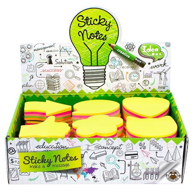 Sticky Notes Mini Notepad 100 sheets, 6 designs assorted