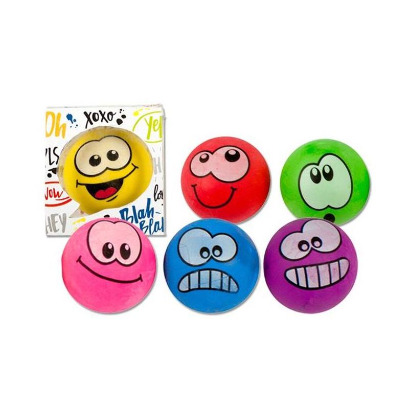 ERASER funny faces, 6 colors assorted