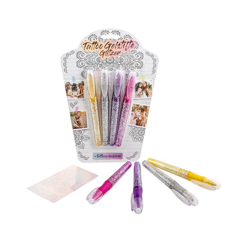 FESTIVAL FEELINGS Glitter Tattoo Gel Pens, set of 4