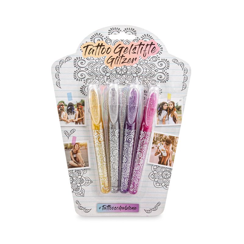 FESTIVAL FEELINGS Glitter Tattoo Gel Pens, set of 4