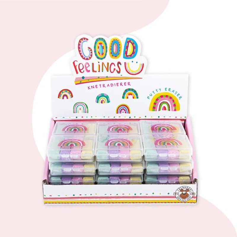 GOOD FEELINGS Rainbow Kneadable Eraser, set of 4