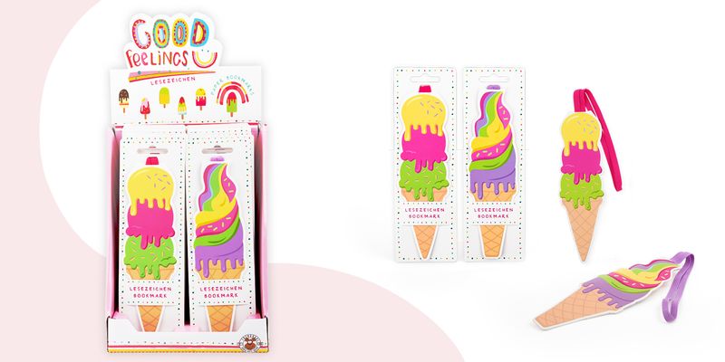 GOOD FEELINGS Ice cream bookmark, 2 assorted