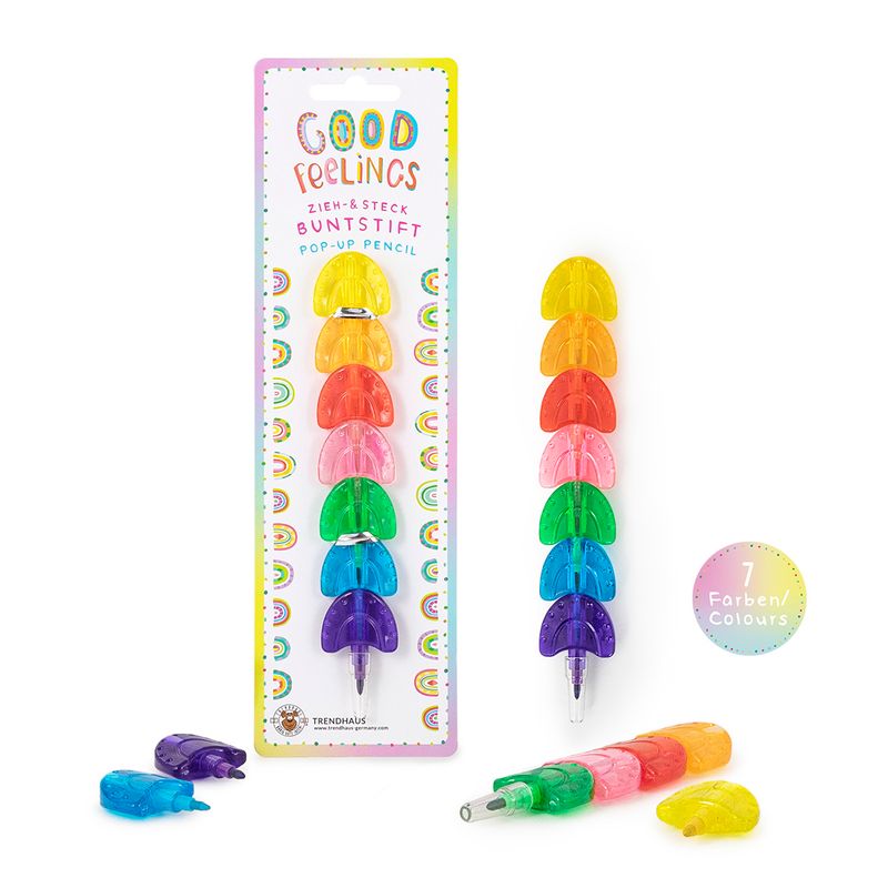 GOOD FEELINGS Rainbow Stacking Multi-Coloured Pencil, 7 pcs