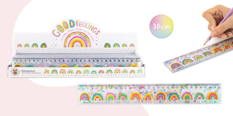 GOOD FEELINGS Glitter Ruler, 30 cm