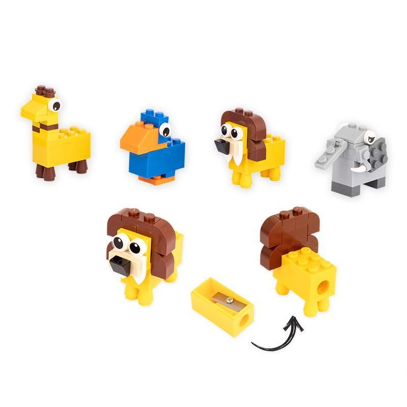 Jungle Animal Sharpener Mini Block Set, 4 different animals