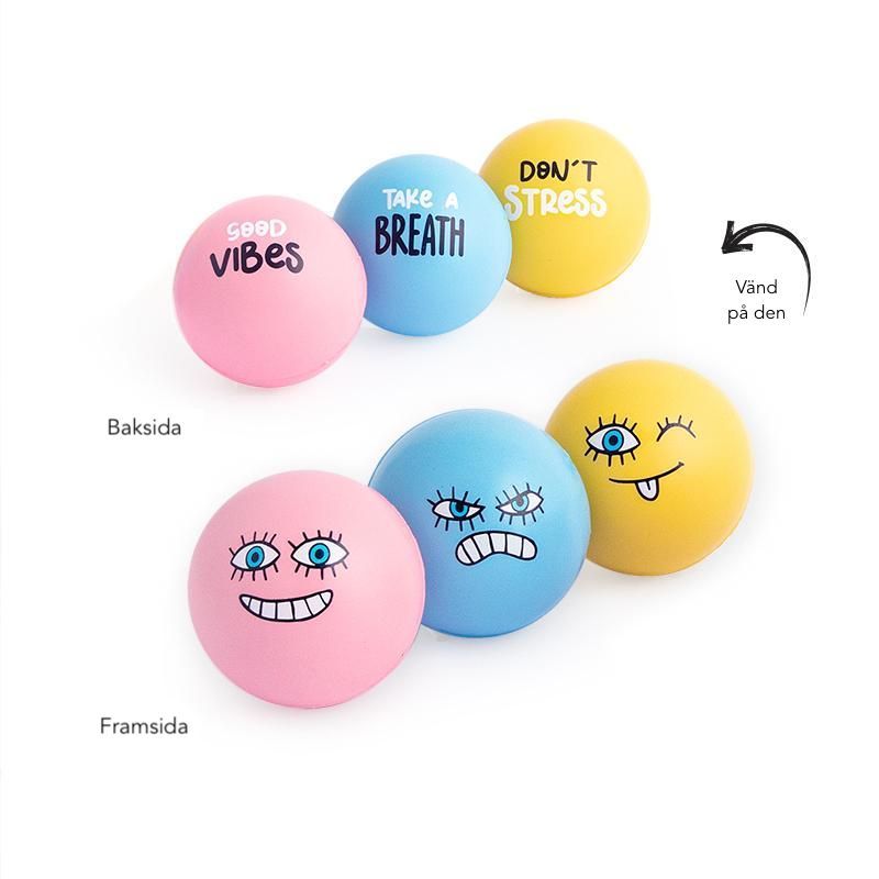ALLES FÜR DIE SCHULE Relaxing Squeeze-And-Bounce Ball, 62 mm, 3 varieties