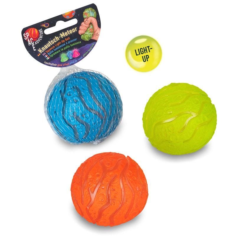 SPACE ADVENTURE Squeeze Light-Up Ball Meteor Ø 6,5cm, 3 varieties