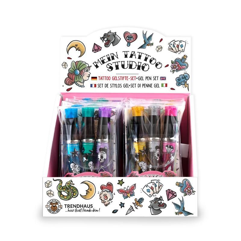 Tattoo Studio Gel Pens Glitter, set of 3, 2 assorted