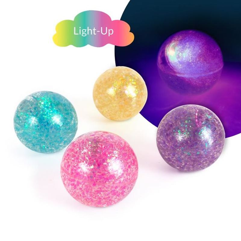 DREAMLAND Light-Up Glitter Balls Ø 6cm, 4 assorted