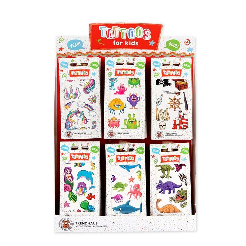Tattoos For Children 6 x 10,5 cm, 6 different designs