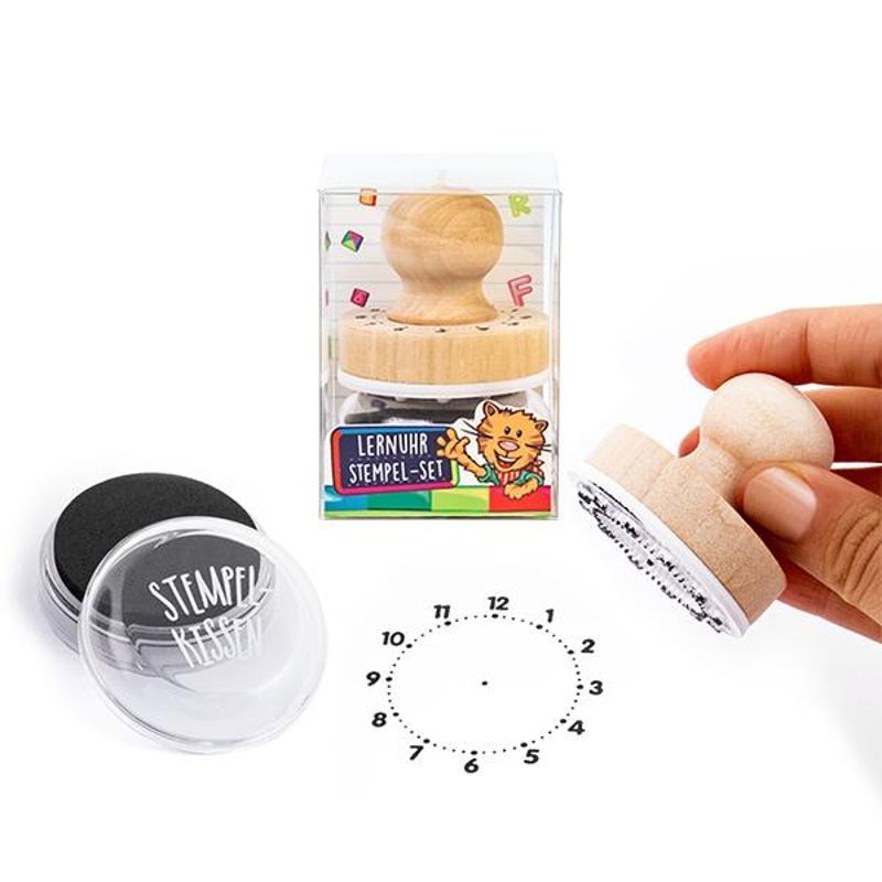 ABC CHAMPIONS Learning Clock Stamp Set With Stamp Pad