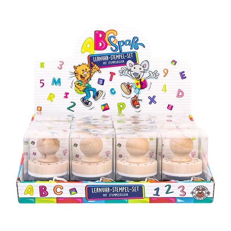 ABC CHAMPIONS Learning Clock Stamp Set With Stamp Pad