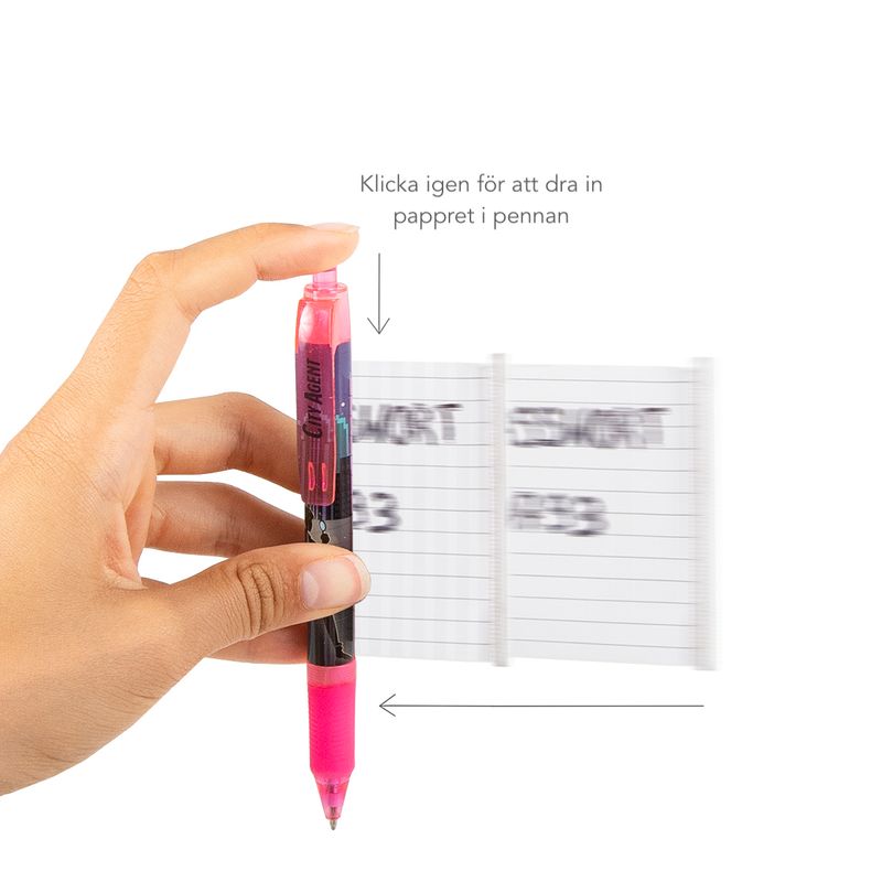 CITY AGENTS "Secret Notes" Ballpoint Pen, 2 assorted colours