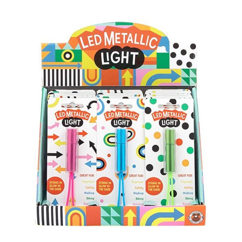 DESIGN & ART LED Metallic Flashlight, 6 assorted colours