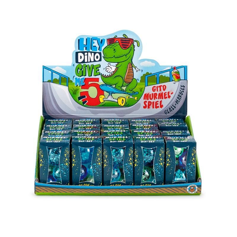 HEY DINO Glass Marble Game GitD, set of 5