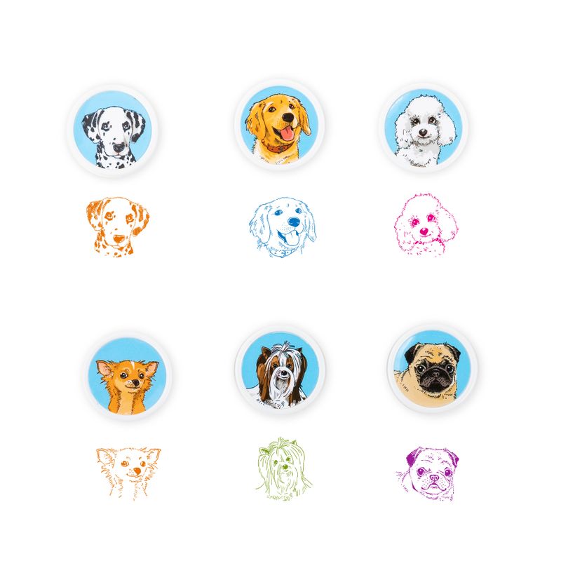 Self-inking dog breeds stamps, choice of 6