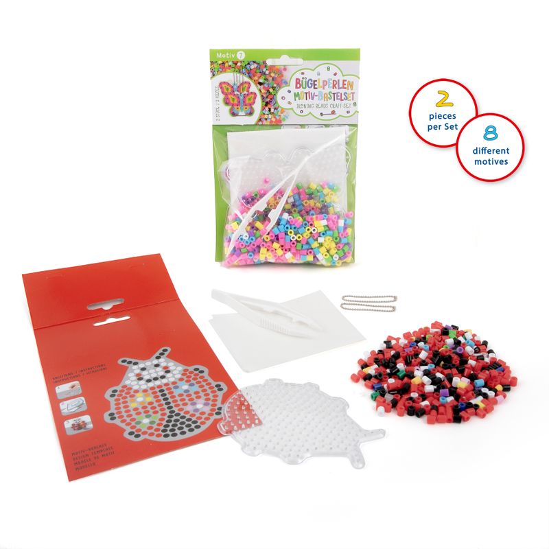 Ironon beads craft set, 2 in a set, choice of 8