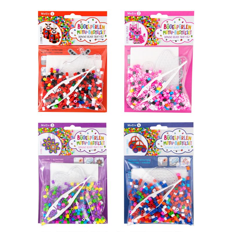 Ironon beads craft set, 2 in a set, choice of 8