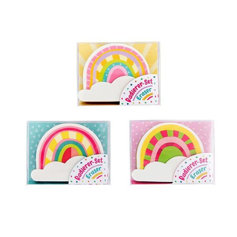 GOOD FEELINGS Rainbow Eraser Set, 3 assorted