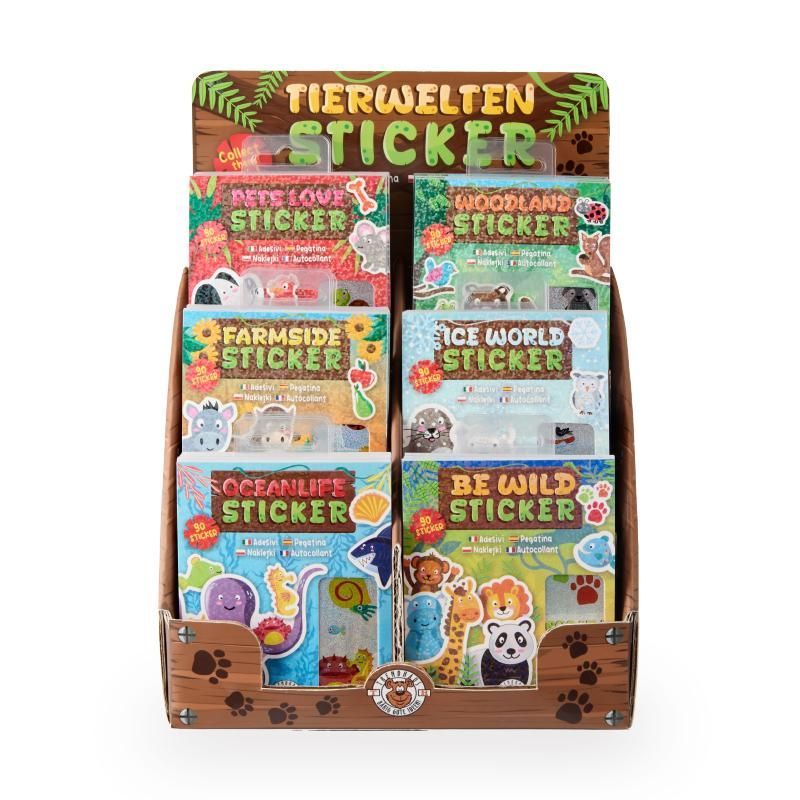 Animal sticker book 90 pieces, 6 assorted