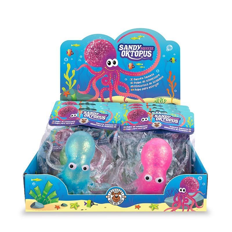 SO Squeezy glitter octopus, 3 assorted