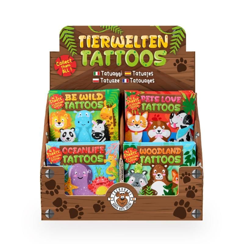 Tattoos animal worlds 20 pieces, 4 assorted