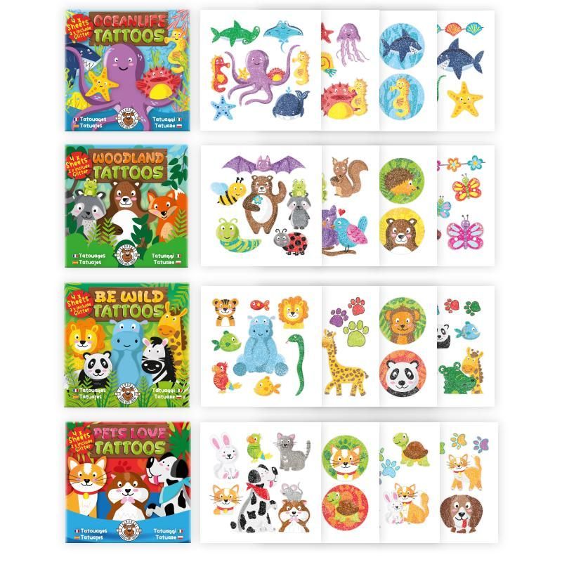 Tattoos animal worlds 20 pieces, 4 assorted