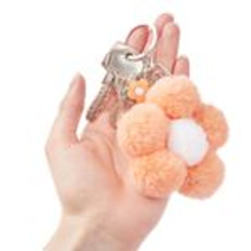 GFH Plush key ring flower, 4 assorted