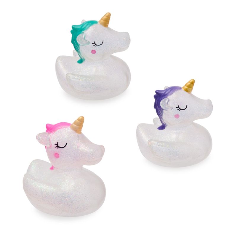 RAINBOW POWER Glitter Unicorn Bath Toy, 3 assorted