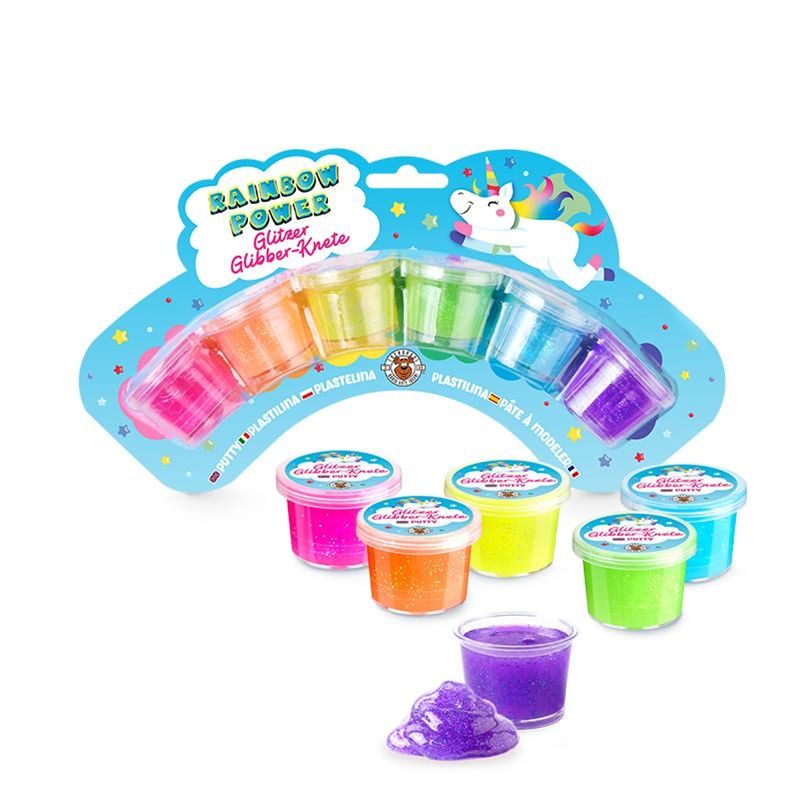 RAINBOW POWER Glitter Slime Putty Set 6x16g