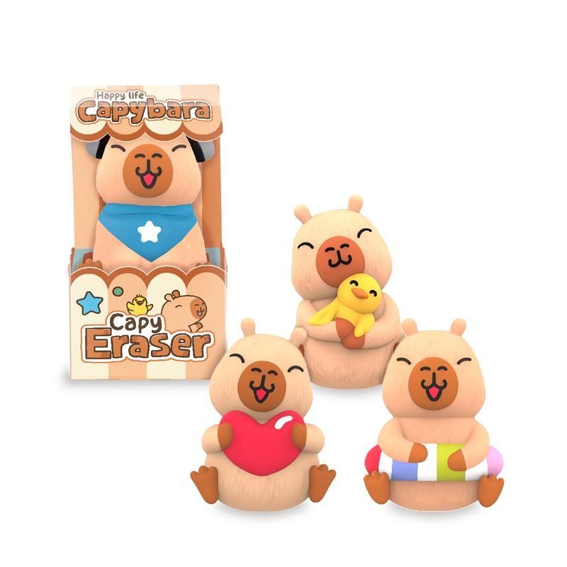 CAPYBARA HAPPY LIFE Eraser Happy Life, 4 assorted